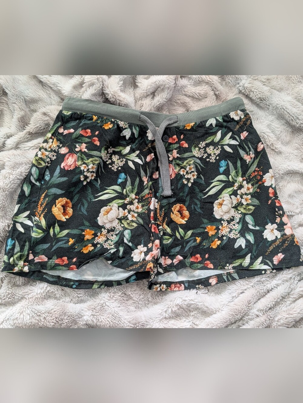 Women's Floral Green Pajama Shorts